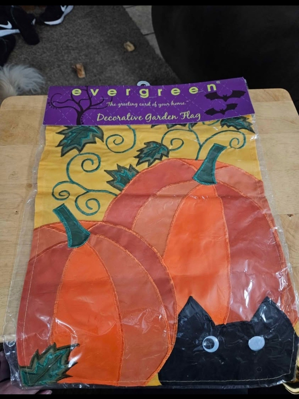 Evergreen Decorative Garden Flag - Orange Pumpkin Design